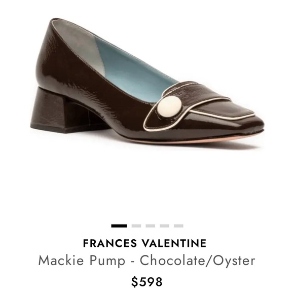 Frances Valentine Shoes - FRANCES VALENTINE Mackie Pump - Chocolate/Oyster Leather Size 8.5B New MSRP $598